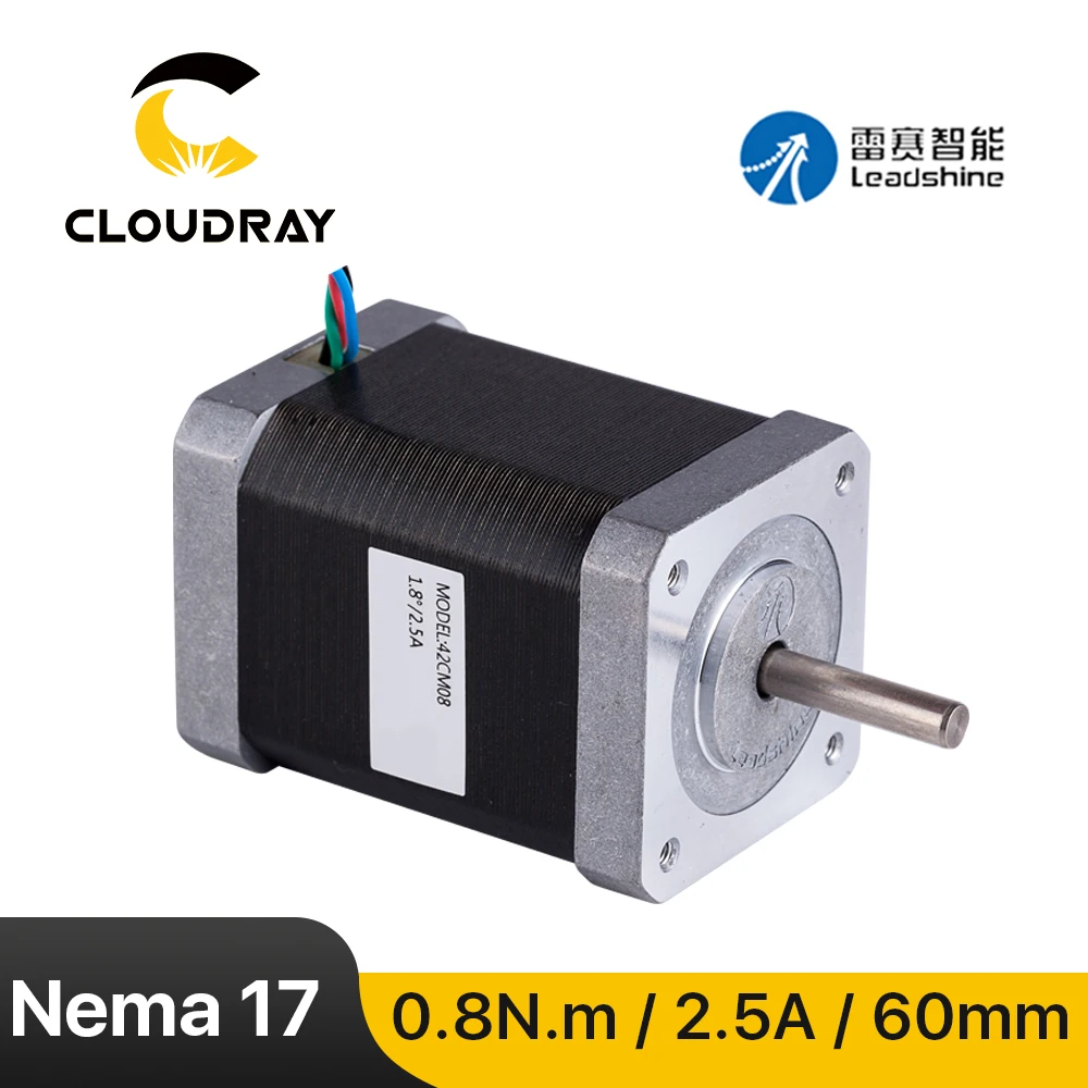 Leadshine Nema 17 Stepper Motor (42CM08) 60mm 0.8N.m 2.5A 4-lead for 3D printer CNC Engraving Milling Machine