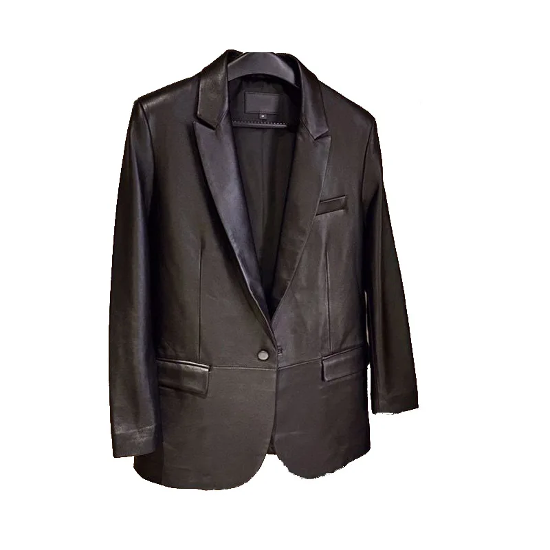 LARS Bell Giacca in Vera Pelle da Donna Vestibilità Ampia, Cappotto in Pelle di Pecora a Maniche Lunghe, Stile Casual Elegante, Nuovo Arrivo Autunno Inverno