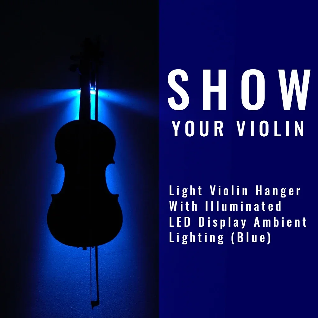 

Glow in Dark Violin Holder - LED Wall Mount Hook with Bow Support for Violin/Viola Display