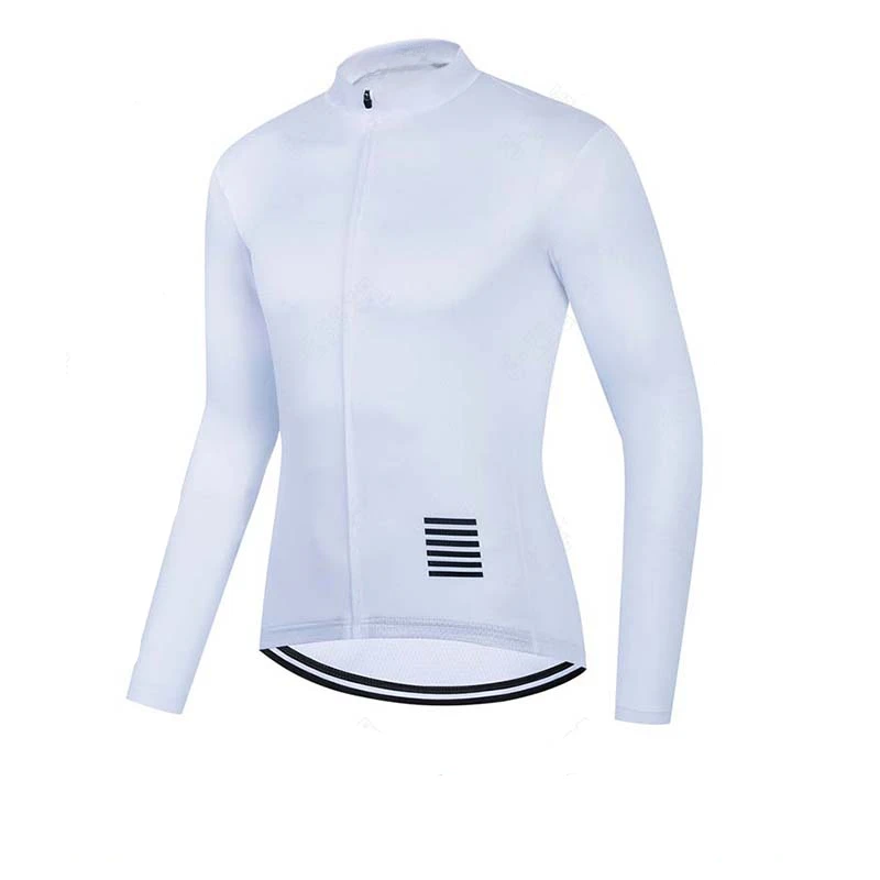 Camisetas de Ciclismo de manga larga para hombre, ropa de Ciclismo de equipo profesional, MTB, blanco, otoño