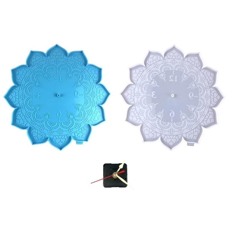 Mandala Flower Clock Silicone Molds Epoxy Molds for Resin DIY Jewelry Making N58F