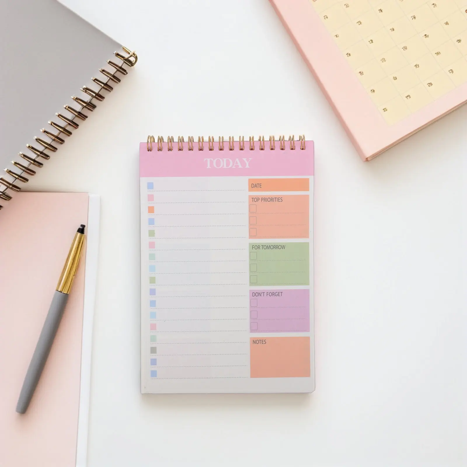 3 Books to Do List Notepad A5 Undated Daily Planner Spiral Binding 52 Tear-Off Sheets Daily Task Checklist Schedule Planner