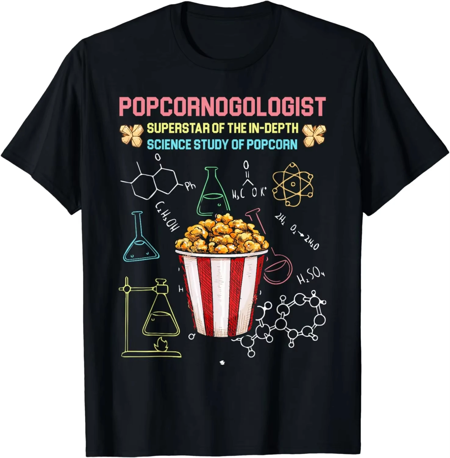 La última camiseta de algodón puro para hombre para 2025, palomitas de maíz de investigación, cómoda, transpirable, de alta calidad, para viajes en la playa y fiestas