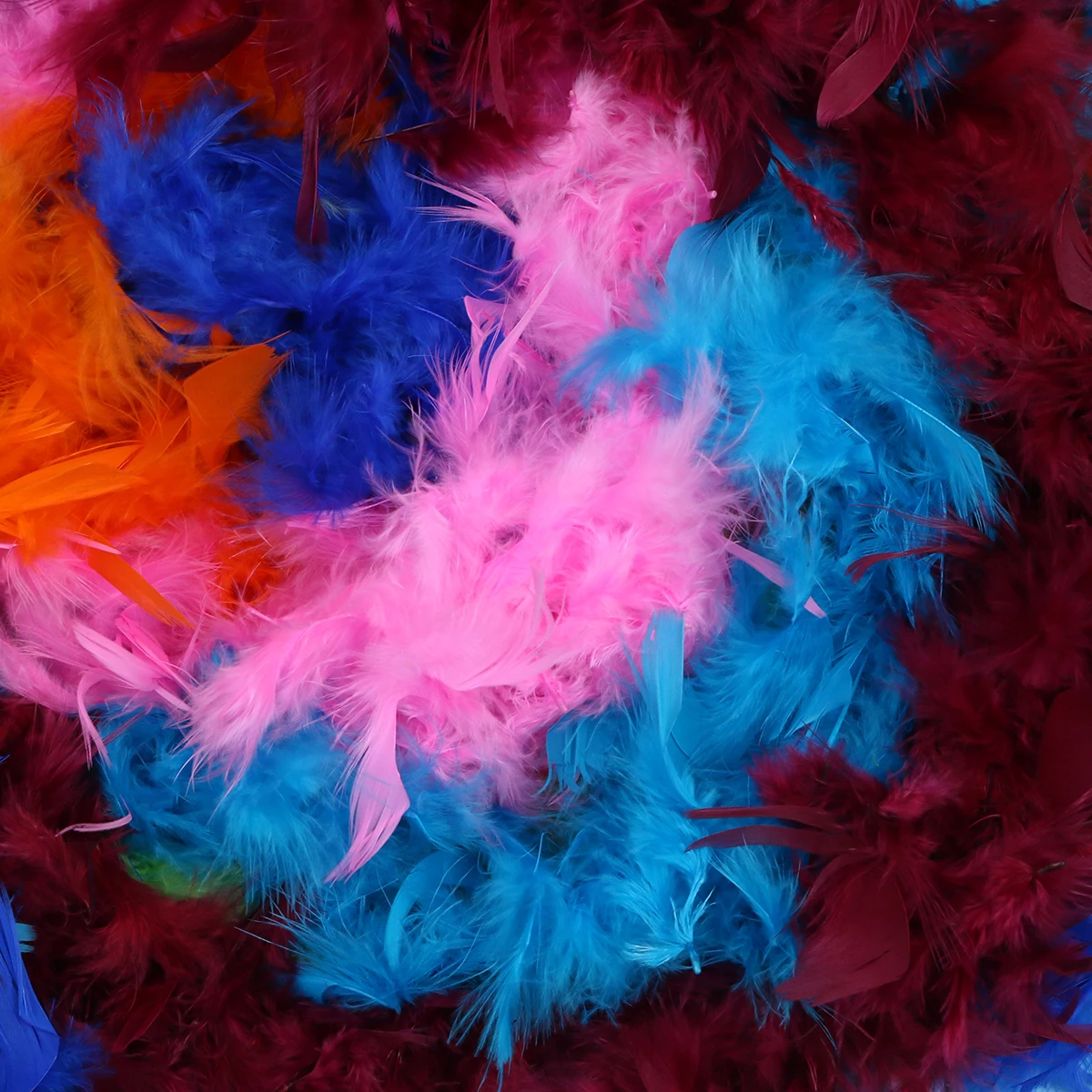 

6 pcs 40G Colorful Boas Diy Craft Party Supplies Mixed Sewing Fringe Trim Costume Accessory Natural Turkey For