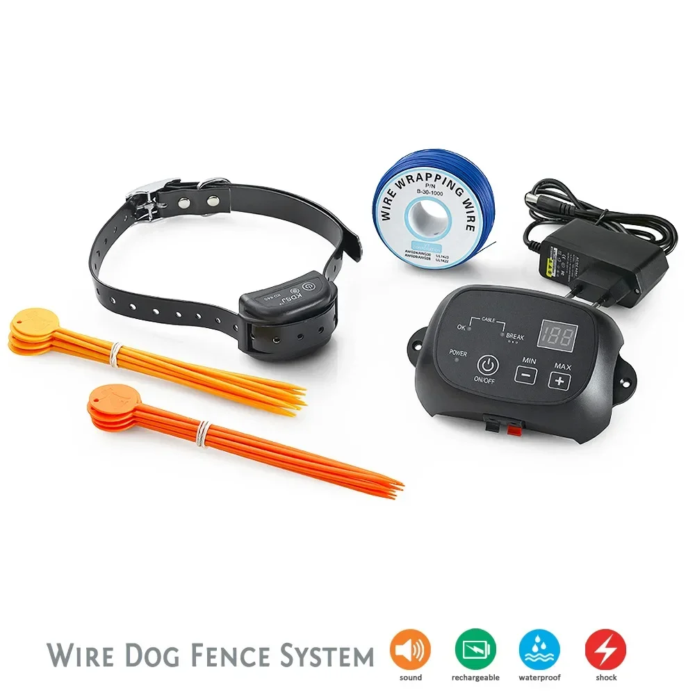 Professional Wireless Containment Fence, Automatic Dog Bark Electric Fence Shock Collar System Pet Training Device Dog Supplies