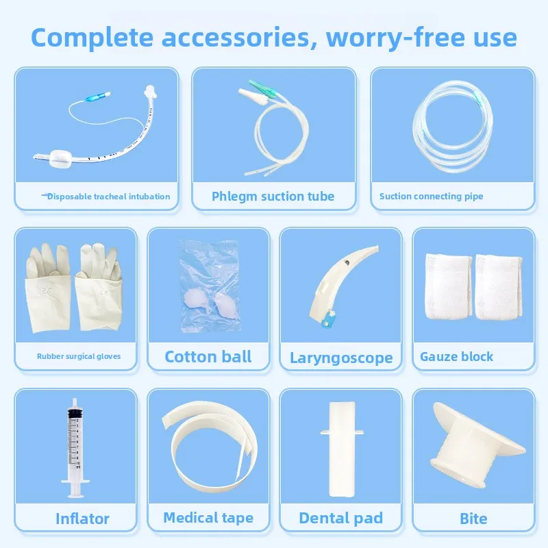 Disposable endotracheal intubation kit (regular type), sterilized, bagged catheter set, anesthesia kit