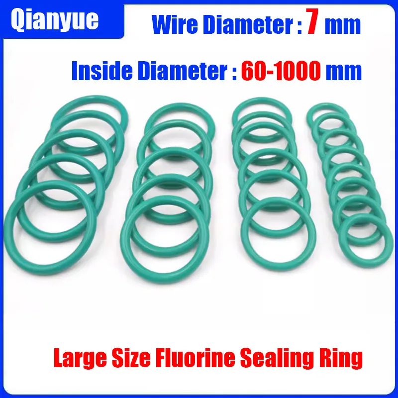 

1PCS FKM (Fluorocarbon) O-Ring Seals 7mm Dia ,60-1000mm ID,Chemical Resistant, Ready Stock for Industrial Piping/Valves