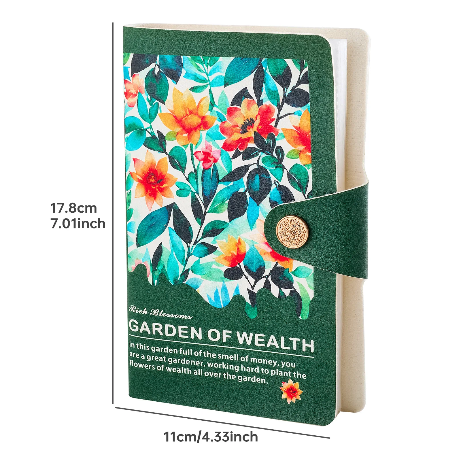 Vintage Floral Money Saving Book Wallet Contains 120 Sheets Large Capacity Currency Storage Book Office Stationery