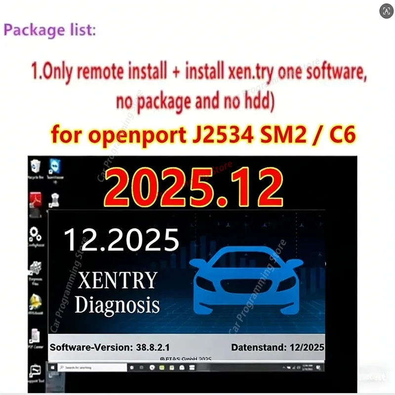 2026 hot selling newest  Xentry 2025.12 Full Software For openport J2534 For be/nz program diagnostic Software