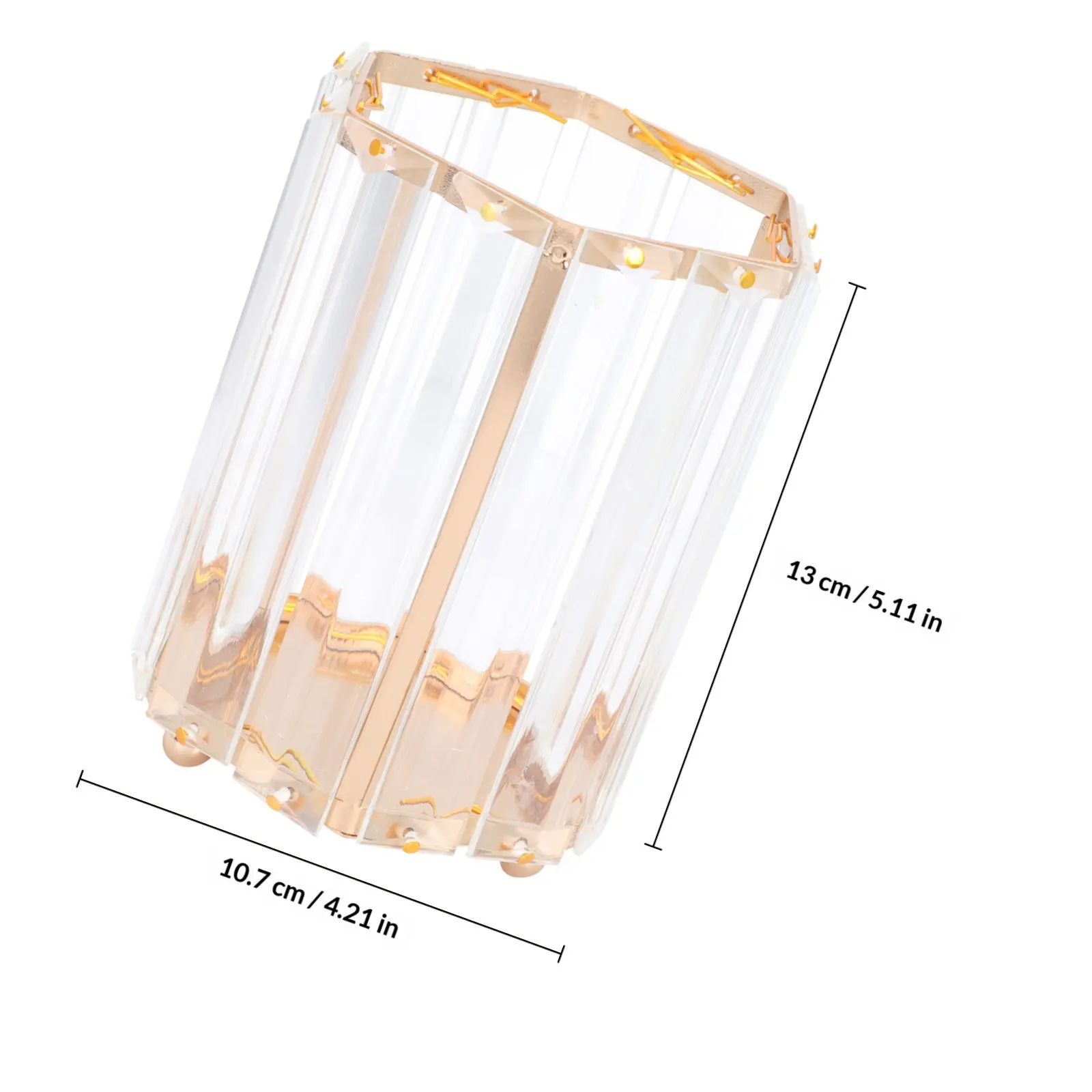Exquisite Glass Makeup Brush Holder Geometric Pen Container Multi-Purpose Decorative Organizer Premium Material