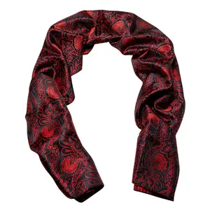 Barry.Wang-Seda Jacquard Lens, Floral Paisley, Elegant, Burgund, Gold, Grün, Rot, Blau, Purpur, Männchen, Hochzeit, Geschäftsparty 6 Hauptverkäufe Cachecol Purpur - №5