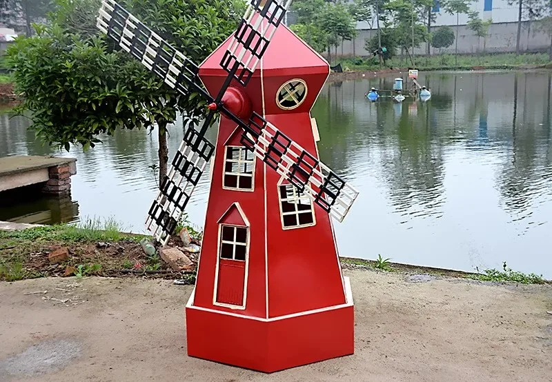 Большая кованая ретро-модель, украшение, большая ветряная мельница, орнамент, ретро-кабинет, реквизит для фотосъемки