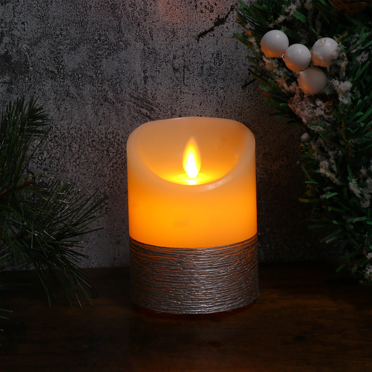 

Christmas 7.5X10Cm Rechargeable Led Flickering Pillar Lamp Flameless Eco Friendly Wax Style Decoration Light For Home Party