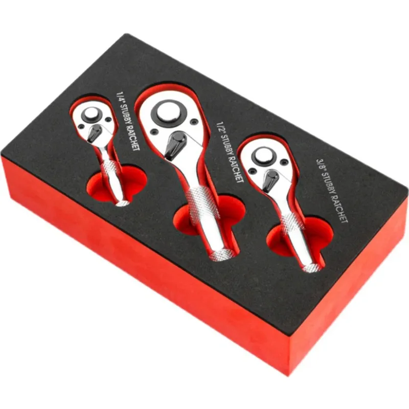 1/4 3/8 1/2 Inch Drive Stubby Ratchet Set Quick-Release Head Ratchet Wrench 72-Tooth Square Spanner Car Repairing Head Spanner