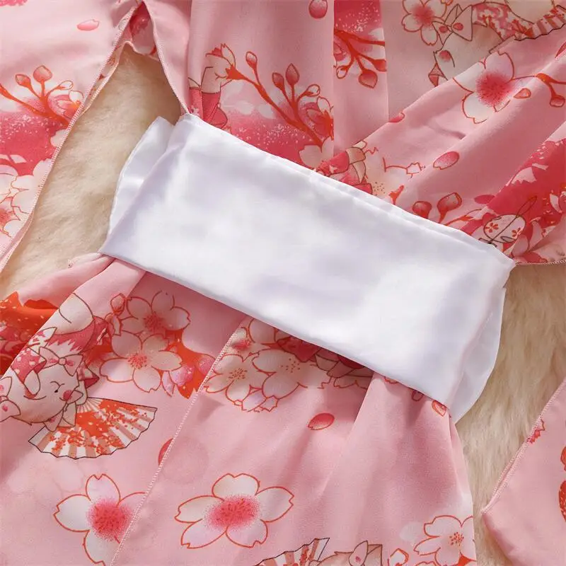 女性のための日本の桜柄の着物,透明な花びらの袖のドレス,セクシーでカジュアルなバスローブ,不規則なロングブラウス,新しい