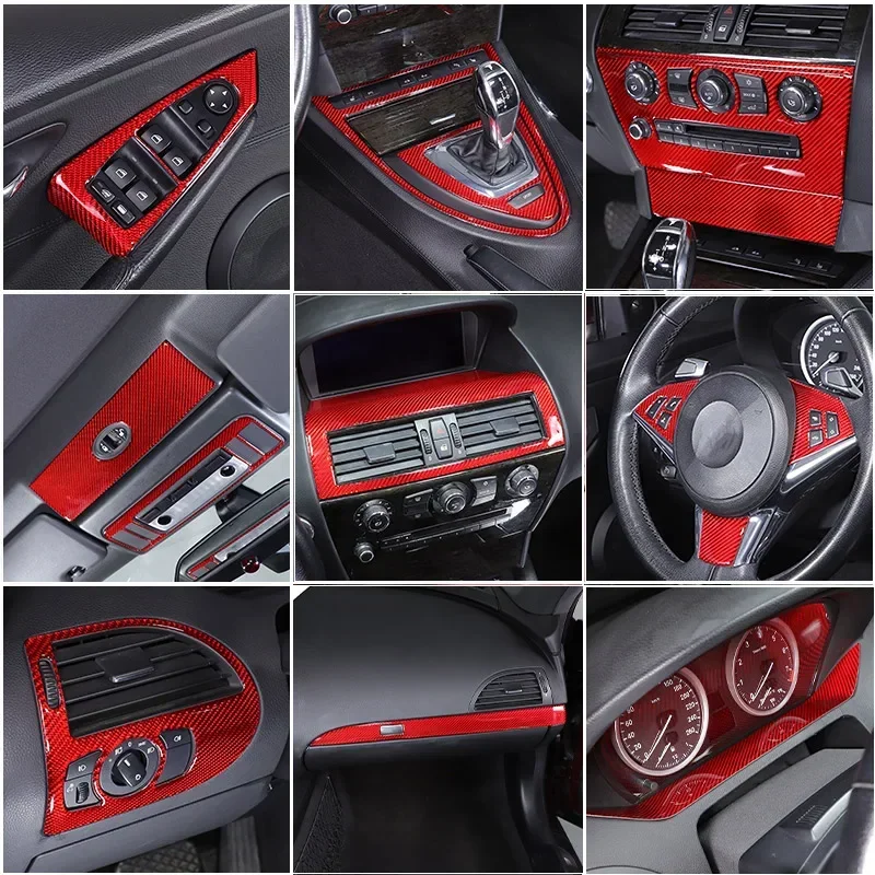 

For BMW 6 Series E63 E64 2004-2009 Soft Carbon Fiber Car Dashboard Console Gear Shift Panel Cover Trim Stickers Car Accessories