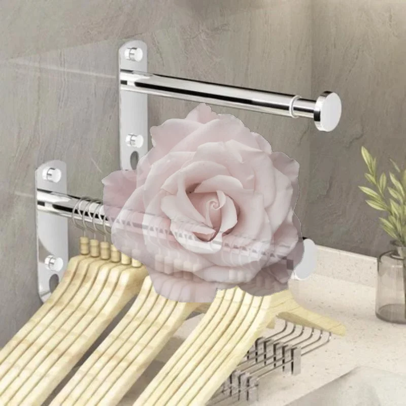 Popular Cloth Hanger Storage Rack Stainless Steel Punch-Free Wall Mounted Drying Organizer for Apartment Balcony Laundry Room