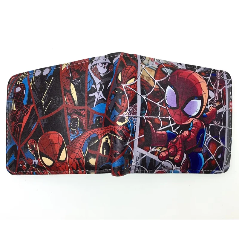 MINISO Comics Marvel PU Leather Wallet Cartoon Superhero Spiderman Short Purse