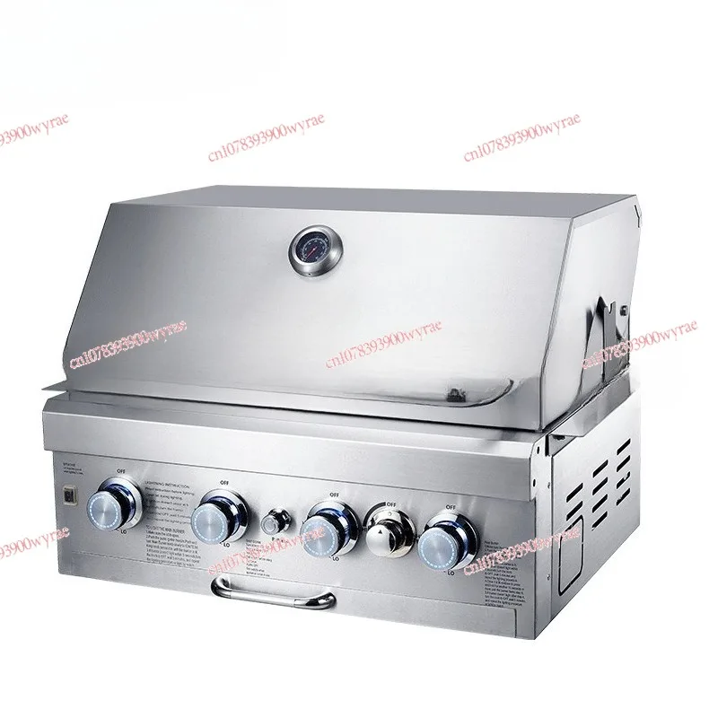 

Stainless steel embedded grill, outdoor gas and charcoal garden grill