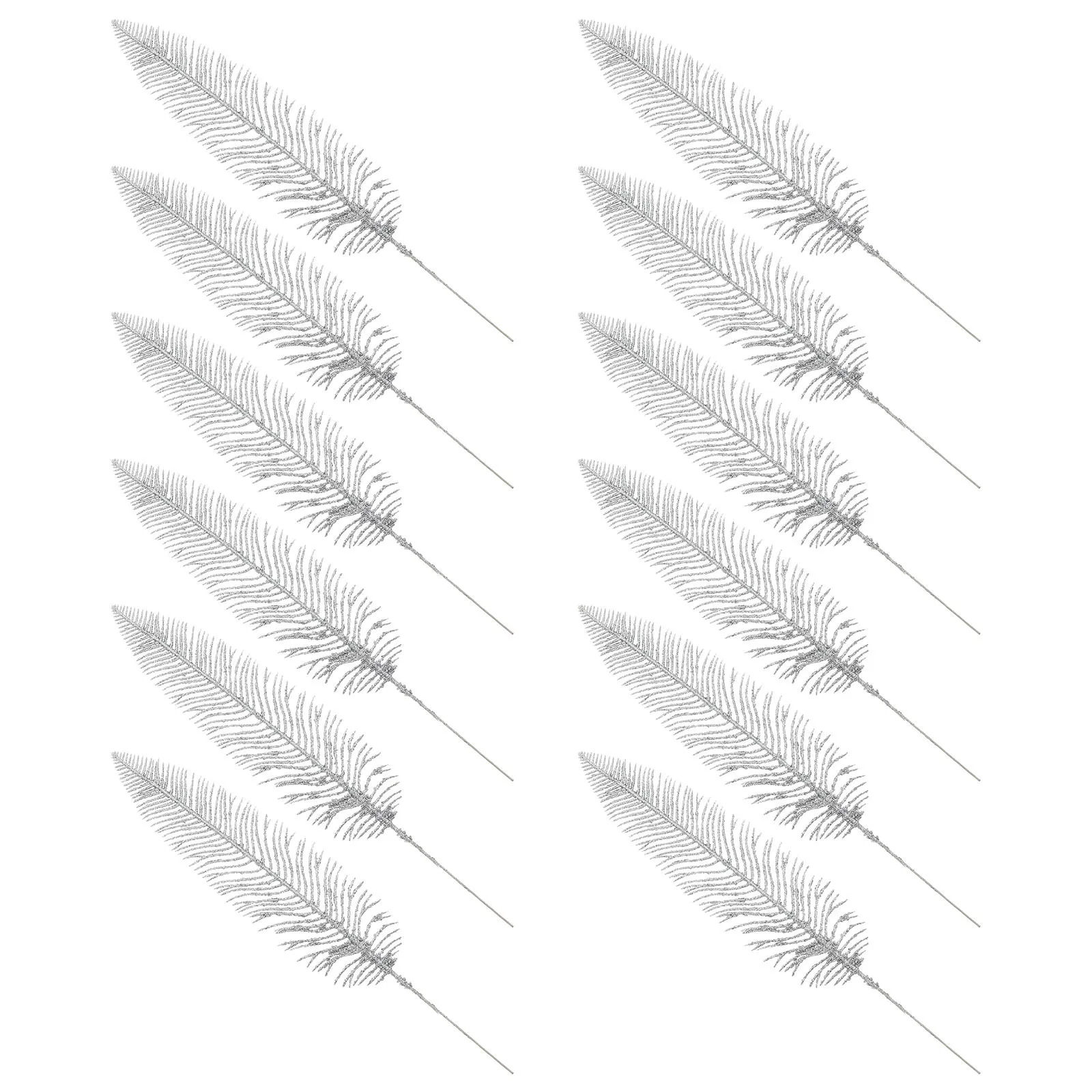 

12pcs Simulated Christmas Leaves Artificial Plant Foliage Decor For Xmas Tree Wreath Garland Party Supplies Festive Scene Layout