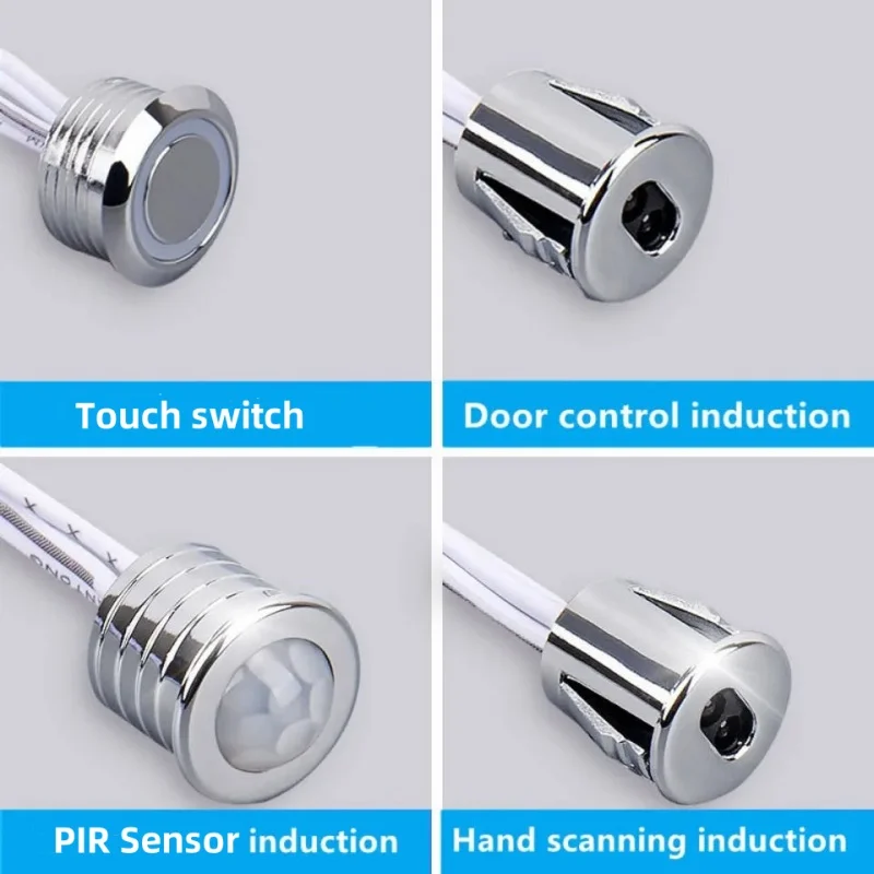 LED Surface Mounted Cabinet Wardrobe Light with Touch Switch Hand Door PIR Sensor Kitchen Bar Display Case Cupboard Puck Light