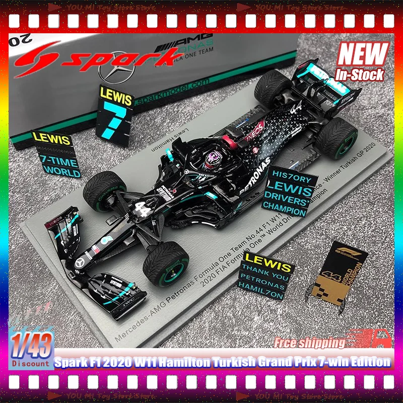 

New In Stock Spark 1:43 F1 2020 W11 Hamilton Turkish Grand Prix 7-Win Edition Simulation Static Resin Miniature Model Toys Gifts