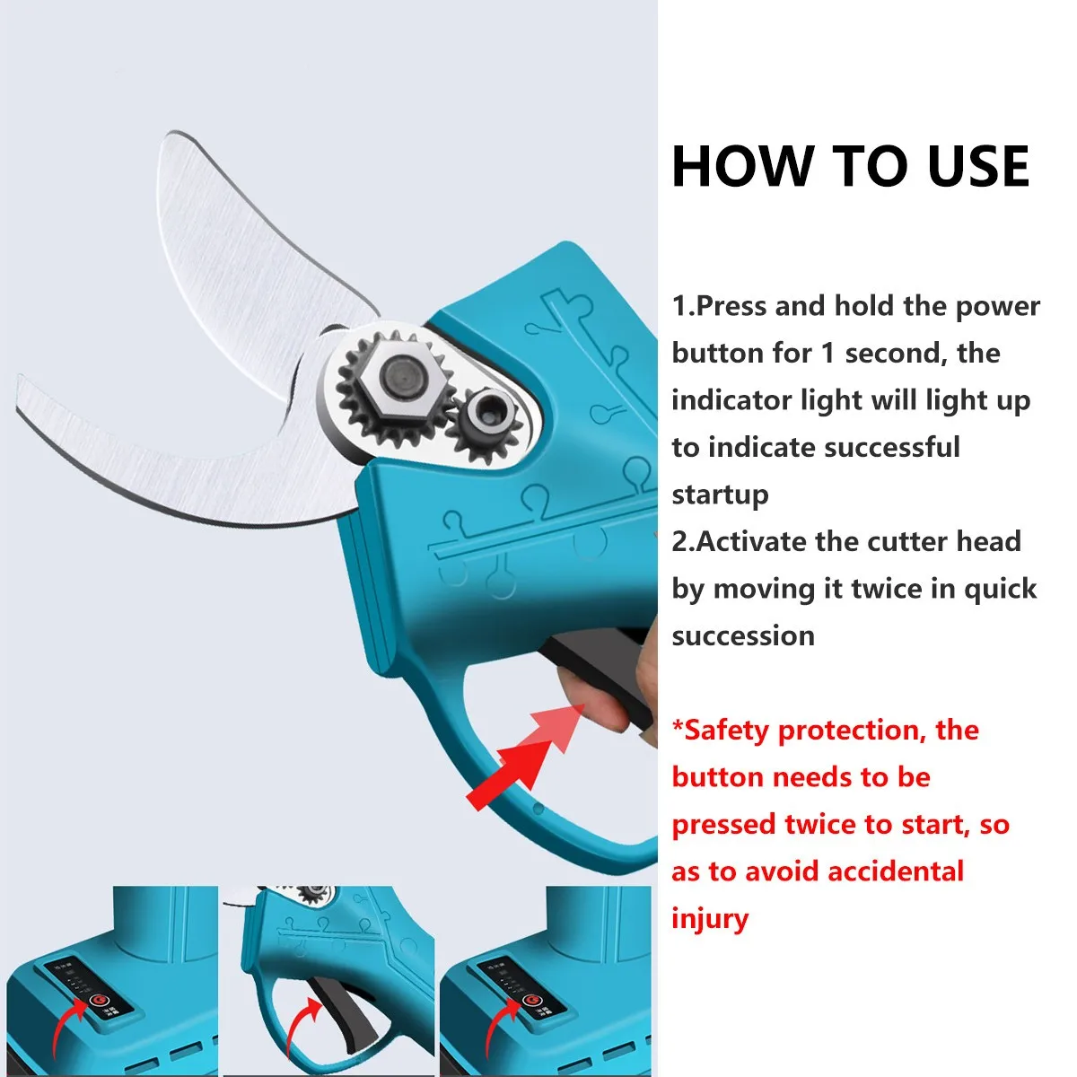 4 Gear Brushless Cordless Pruner Shear Efficient Fruit Tree Bonsai Pruning Electric Tree Branches Cutter for Makita 18V Battery