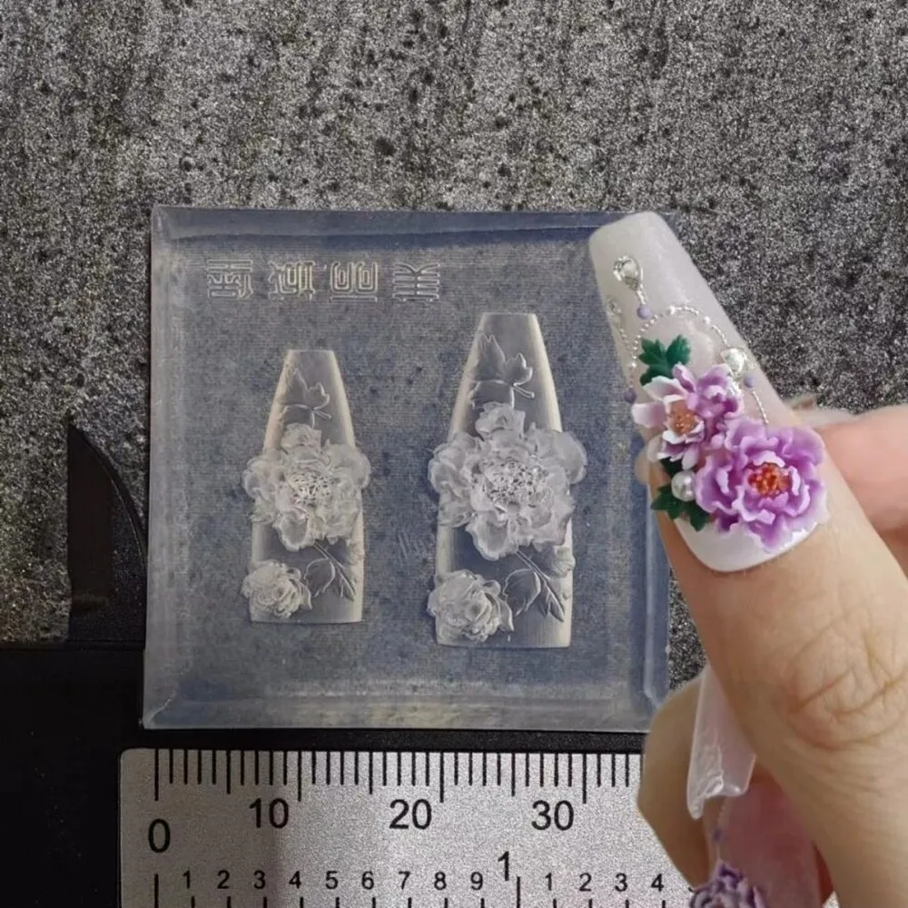 1pc Magnolia Blume Schlange Rose Blume 3D Acryl Nagel Form Nail art Dekorationen Silikon Stanzen Platten Nagel Zubehör