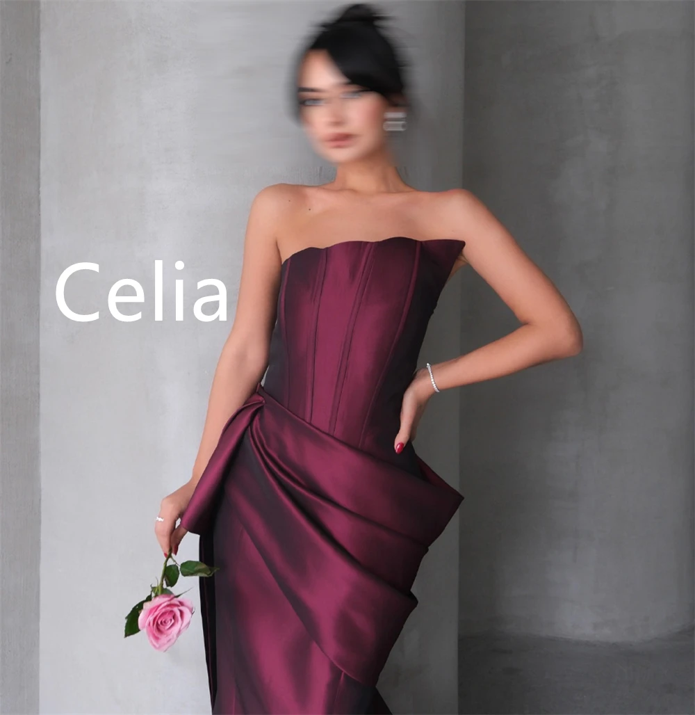 ชุดราตรีผ้าซาตินทรงเมอร์เมดแบบสั่งตัด ดีไซน์หรูหรา สายเดี่ยว ไม่มีแขน ชุดงานเลี้ยง ชุดออกงานพิเศษ