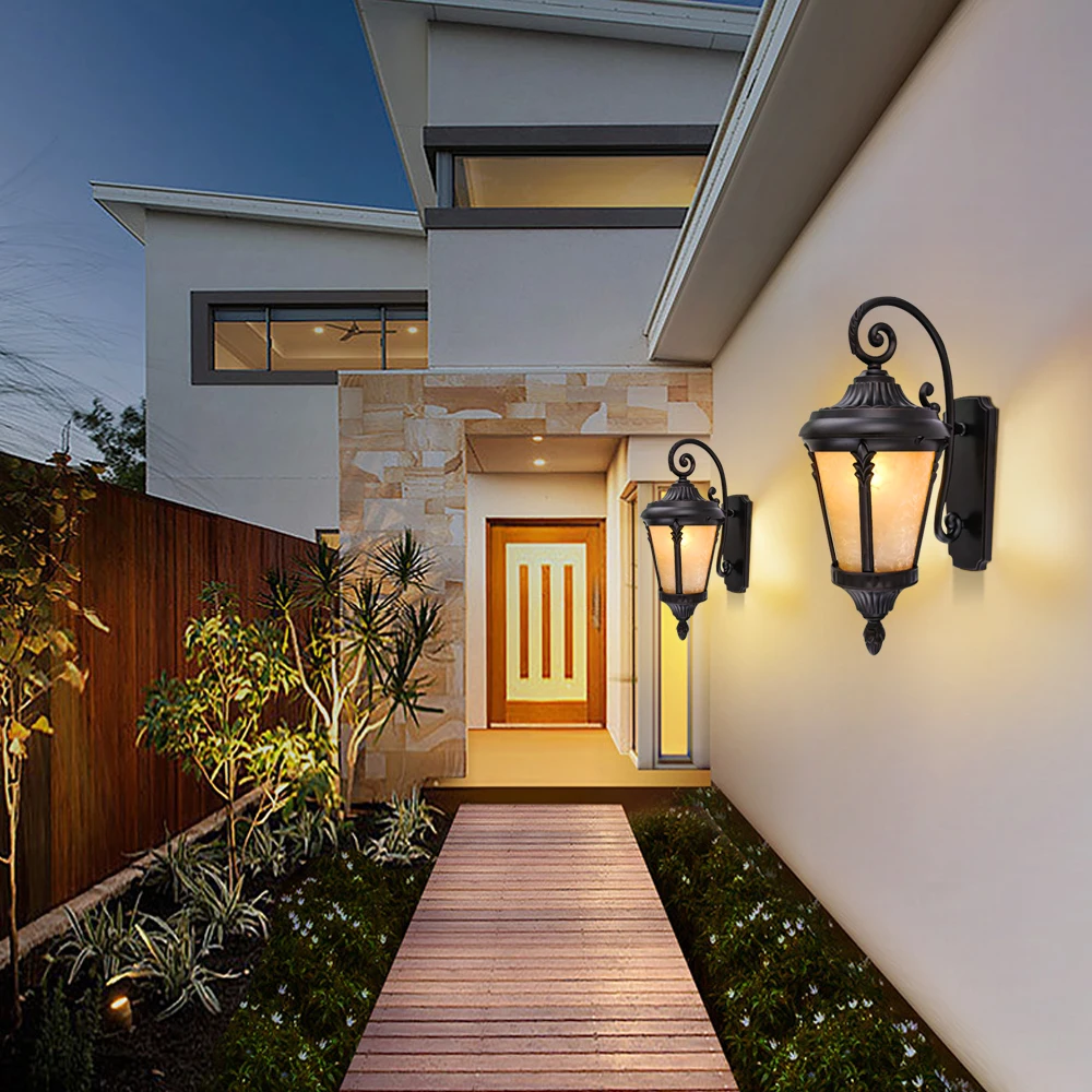 Outdoor Standing Porch Light Retro Wall Lamps Vintage Chandelier Led Lighting for House Gate Patio Aisle Exterior Sconce E27/E26