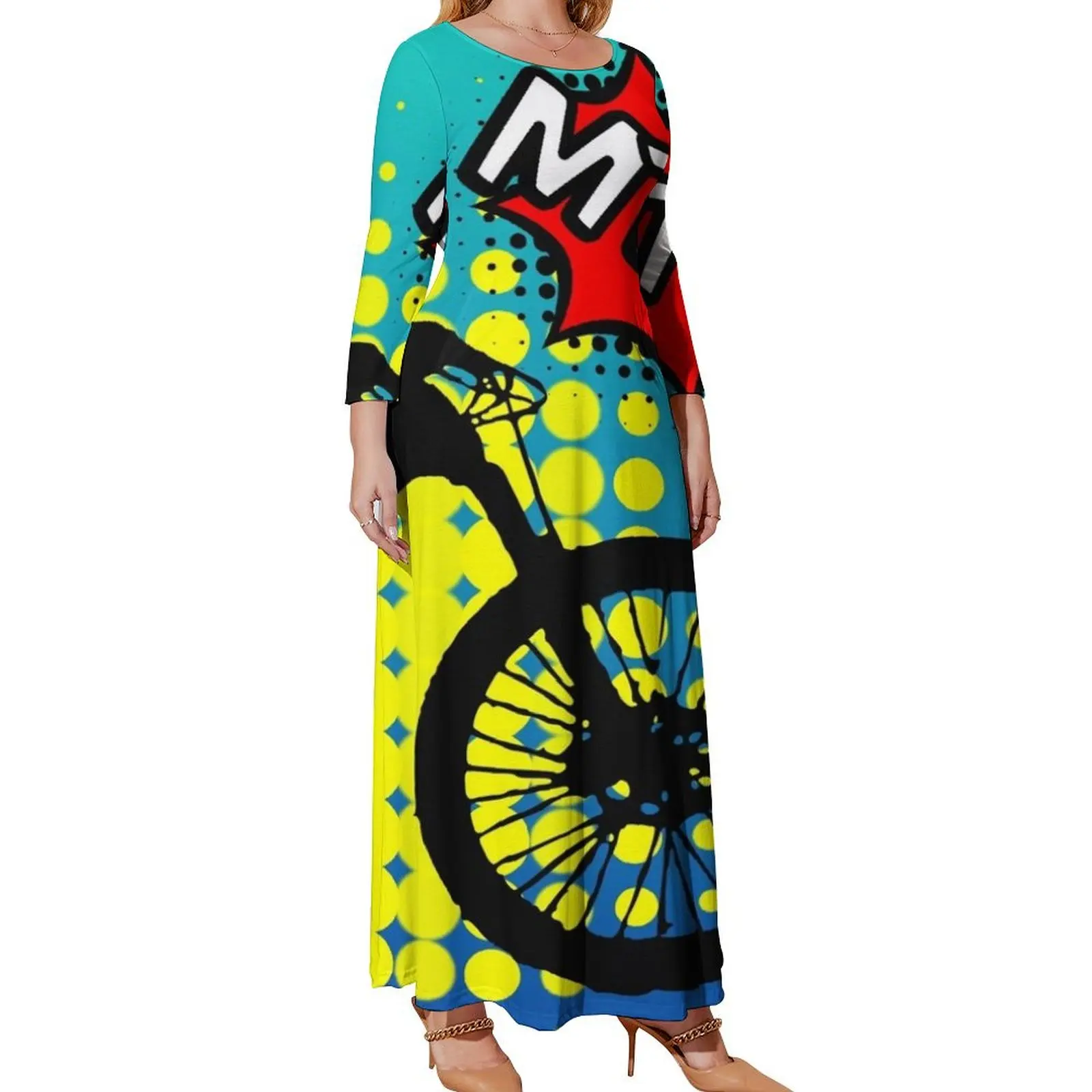 

MTB POP - Mountain Biking MTB lovers, explore and adventure Long Sleeved Dress Dresses