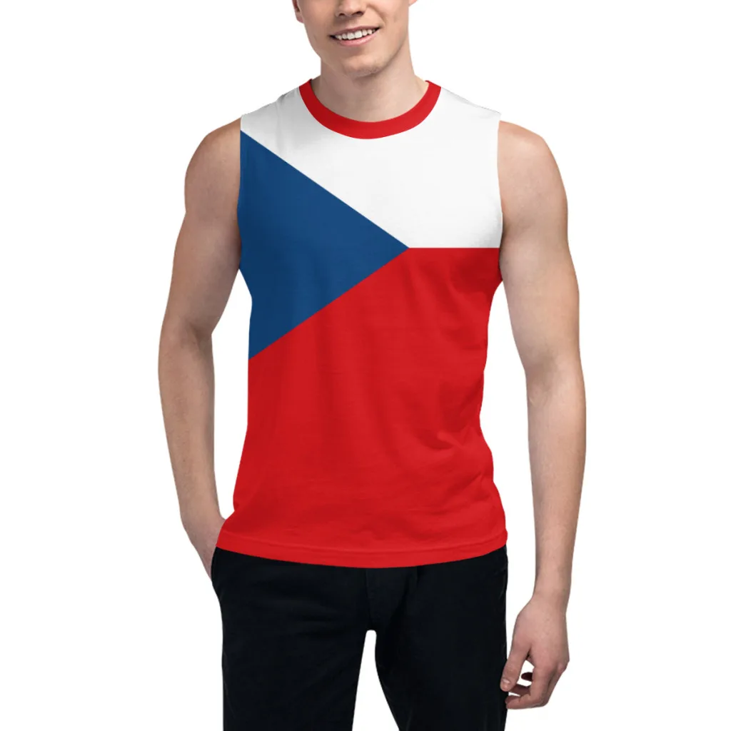 Sleeveless T-shirt Czech Republic Flag 3D Men's Boys Tshirt Gyms Tank Tops Fitness Joggers Basketball Training Vest