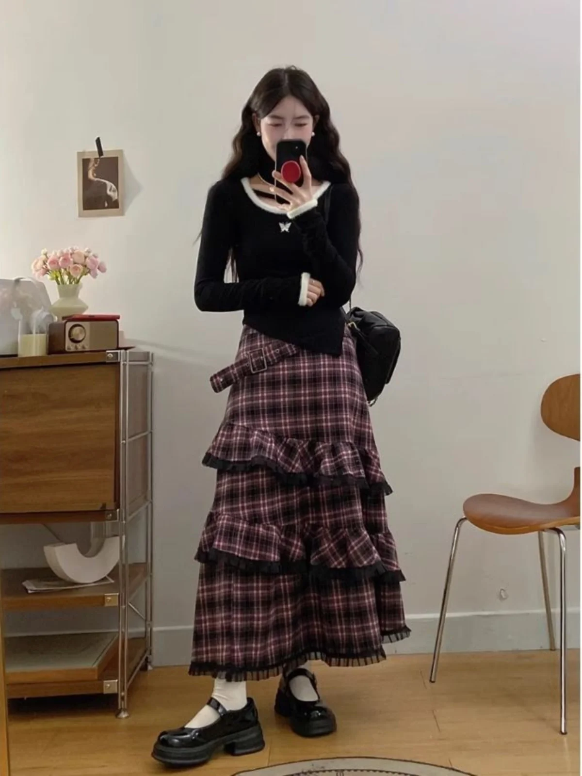 ชุดเซ็ตกระโปรงเสื้อยืดสไตล์เกาหลี ต้นฤดูใบไม้ผลิ ไซส์เล็ก ชุดคลีท กระโปรงทรงเค้ก กระโปรงระบาย แต่งระบาย ชุดสองชิ้น