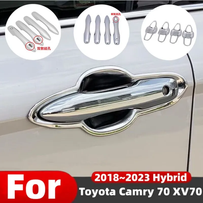 

For Toyota Camry 70 XV70 2018~2023 Hybrid Car Door Handle Scratch-proof Protect Cover Door Lock Shock-absorbing Cushion Trim Pad