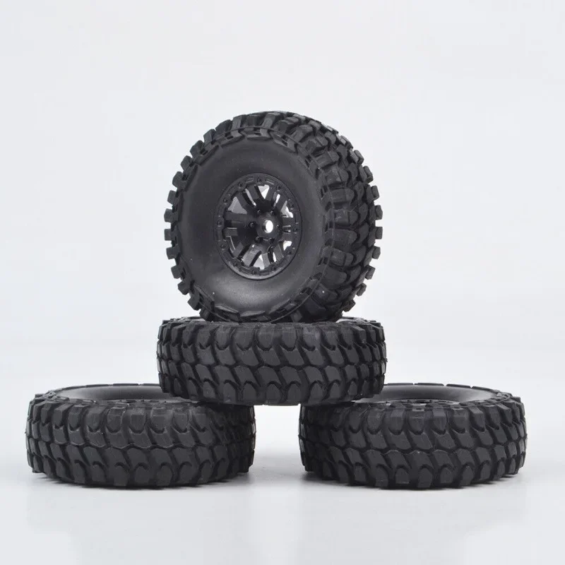 4個入り RC 1.0インチ タイヤ＆ホイール ラバークローラータイヤ 1/24 1/18 RCクローラーカー Axial SCX24 C10トラック FMS FCX24 TRX4M用