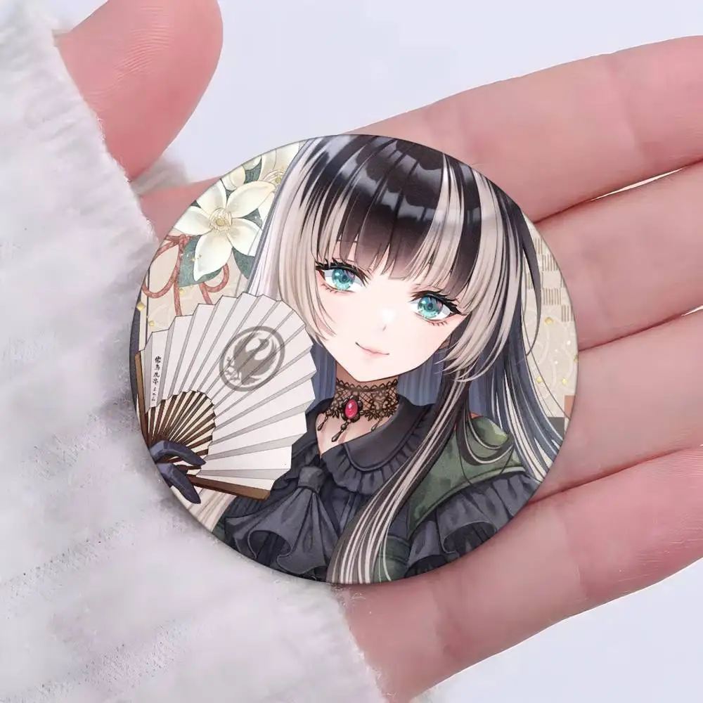 Vtuber J Kufuutei Raden أنيمي شارات أنيمي شارة ليزر مستديرة الكرتون بروش الملابس ظهره اكسسوارات التلبيب