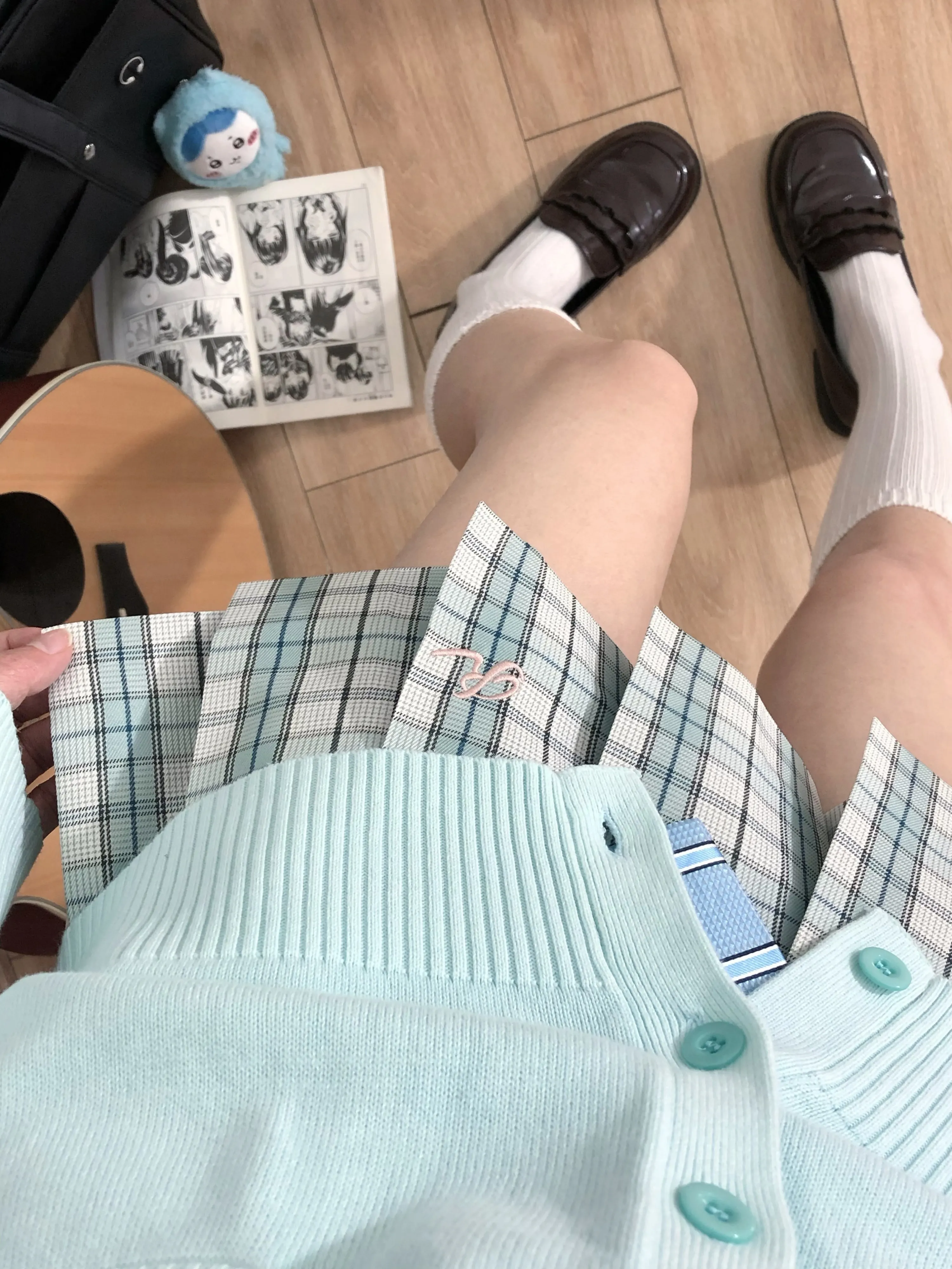 Original Mint Island High JK Uniform Skirt Half-length Academy Style Pleated Female Model Polyester Fiber Commute City Walk