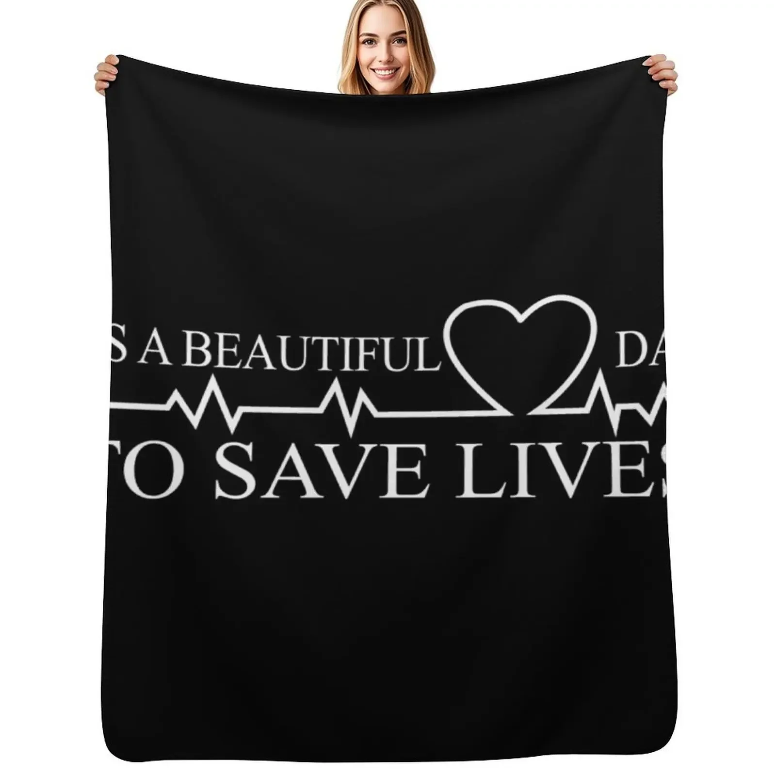 

its a beautiful day to save lives Throw Blanket Luxury Designer Luxury Thicken anime Blanket