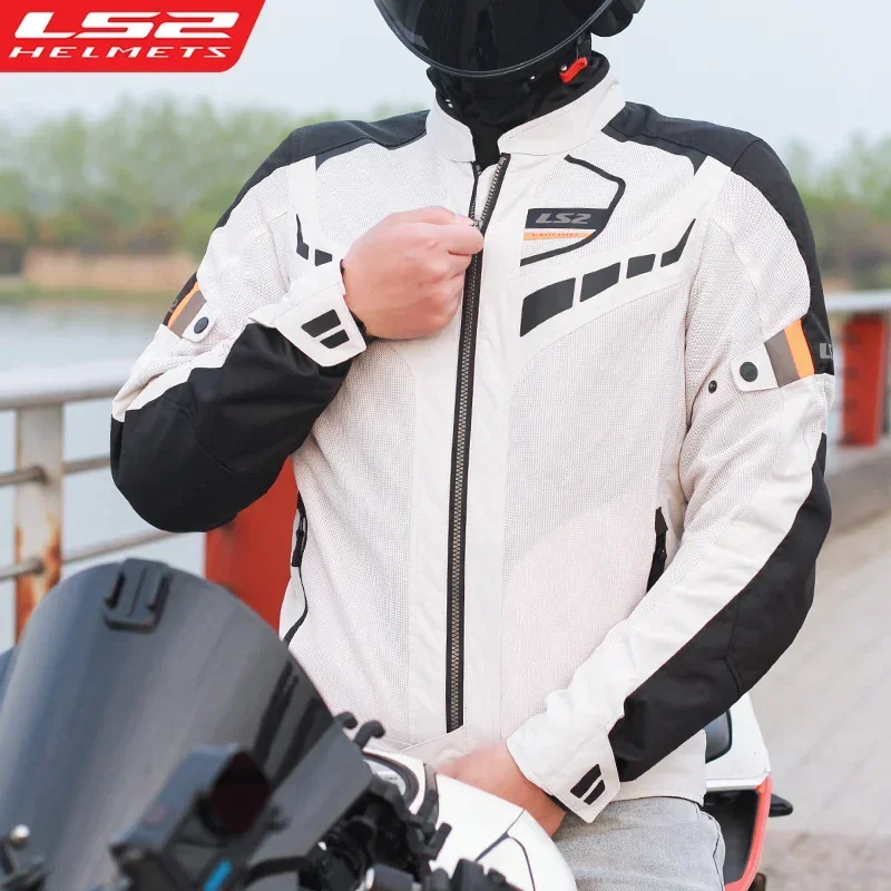 Chaqueta de motocicleta LS2 Original, chaquetas de moto transpirables de verano LS2 GARDA AIR para hombres y mujeres, chaquetas de montar para Motocross anticaída CE