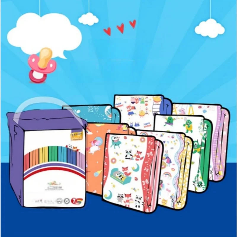 

Adult Baby Rainbow Week Diapers Briefs ABDL Super Cute Nappies 6000ml High Absorption Pull-up Pants 1 Pack Of 7 Pieces Panties
