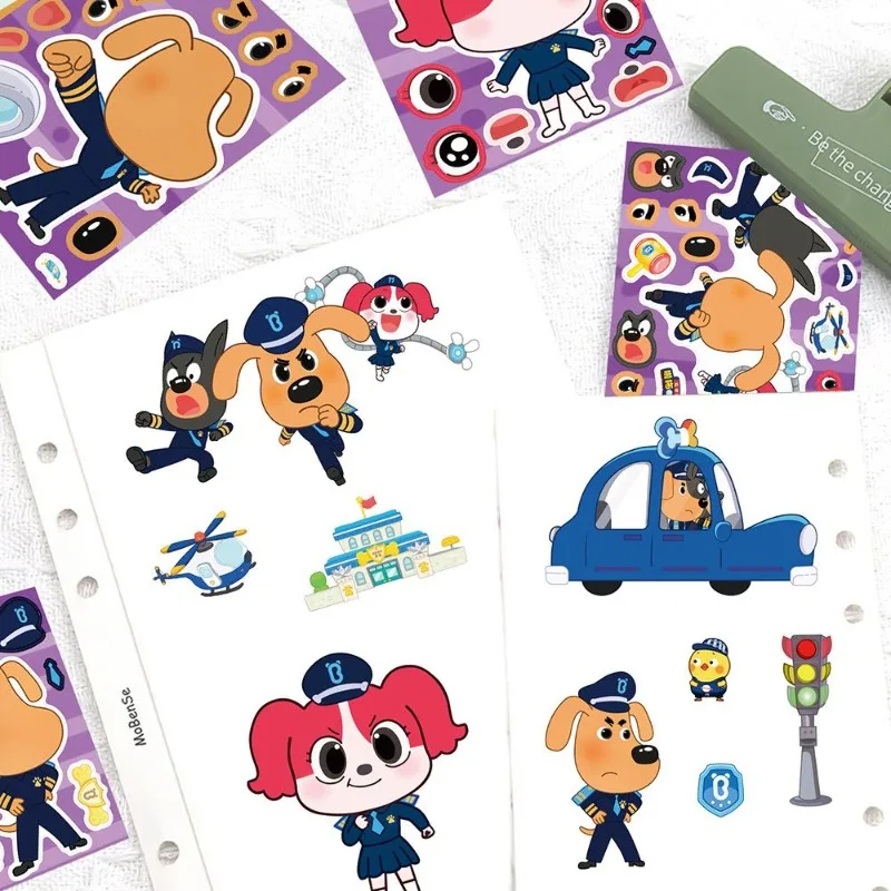 Sheriffs Labradors Jigsaw Reward Stickers Educational Fun Decorative Stickers DIY Hand Account Ornament Stickers for Learning view 4