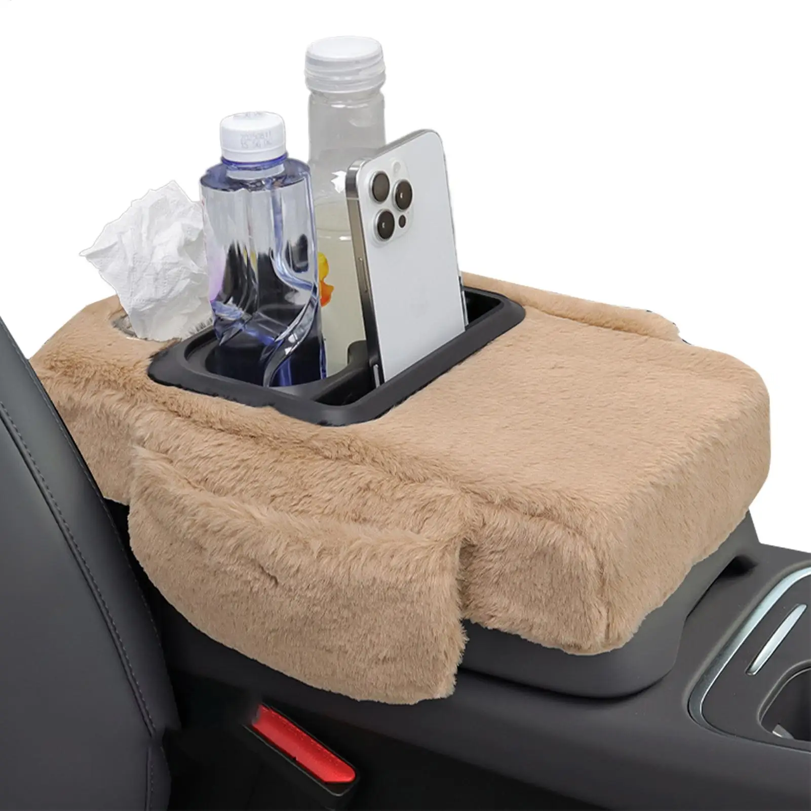 

Чехол на центральную консоль автомобиля, плюшевая подушка, декор, защита подлокотника для салона автомобиля, грузовика, автомобиля, внедорожника, центральная консоль, зимняя теплая