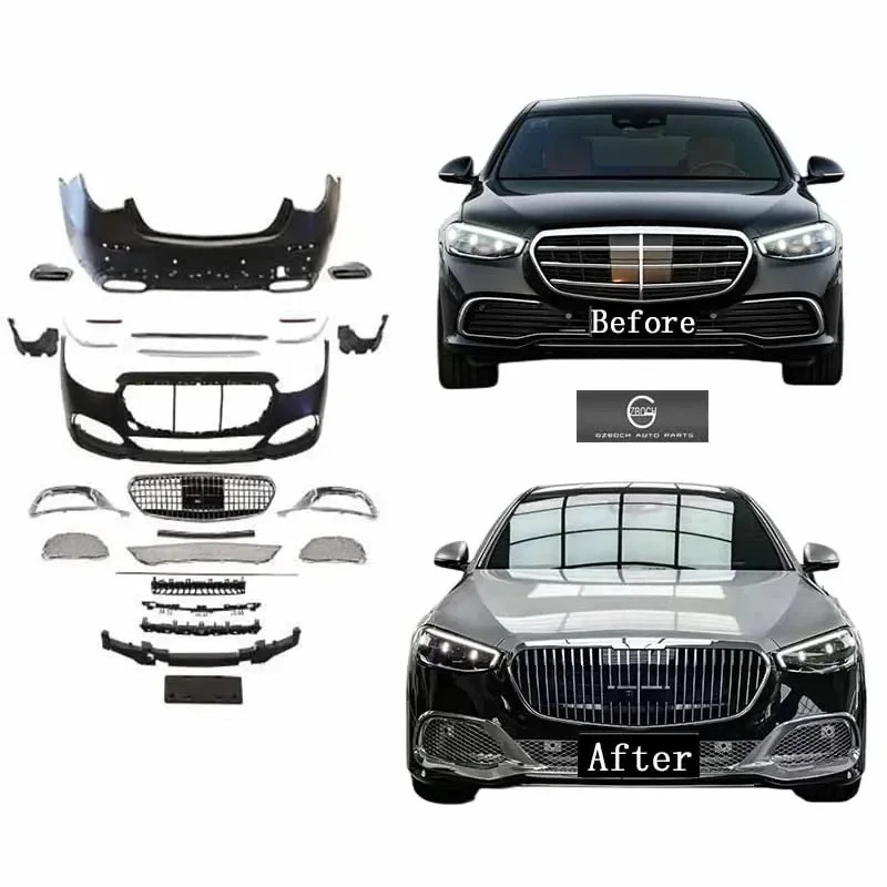 

Оригинальные автомобильные бамперы для 2020-2024 W223 S-класса S430 S600 S550 S300 S650, обновленный комплект, задний диффузор, автомобильная решетка на заказ