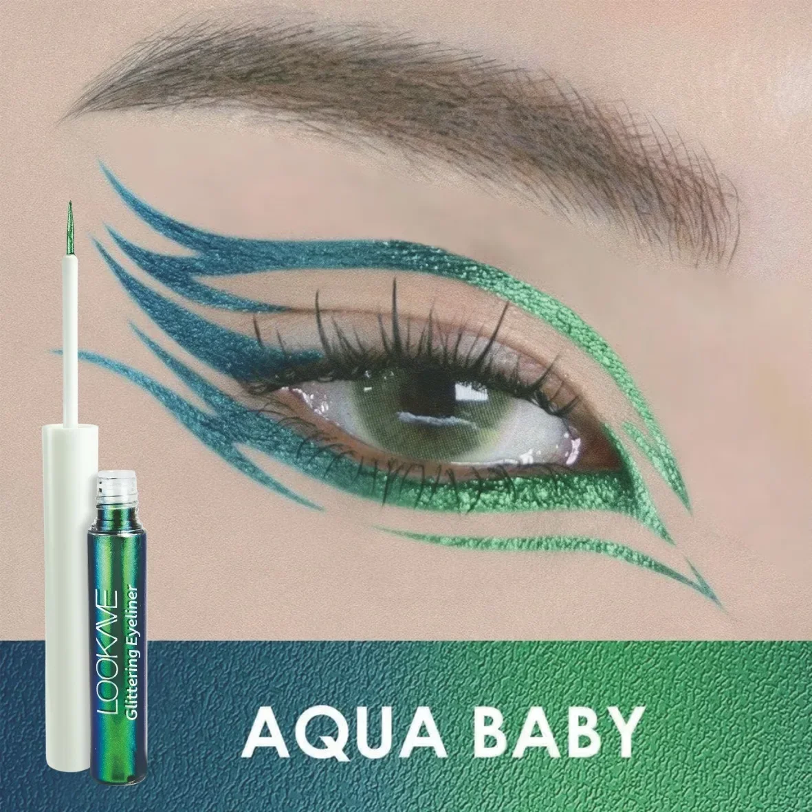 Shiny Chameleon Green Liquid Eyeliner Metallic Eyeshadow Multicolor Eye Liner Pearlescent Polarized Glitter Eye Pigment Makeup