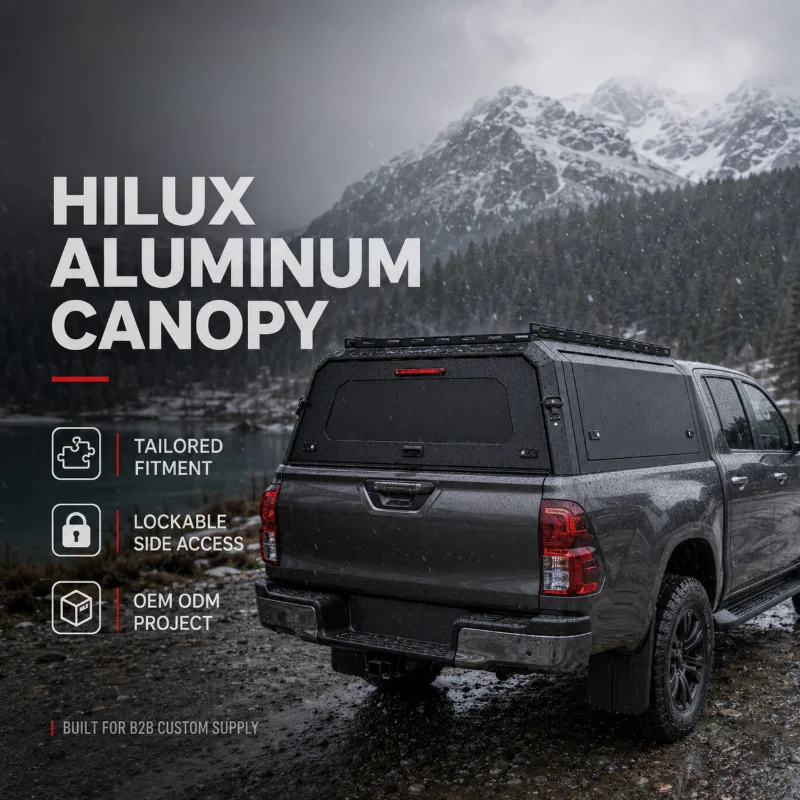 High Quality 4x4 Anti‑theft Waterproof Aluminum Pick‑up Hardtop Canopy, Fits 5‑ft Bed Single & Double Cab Trucks