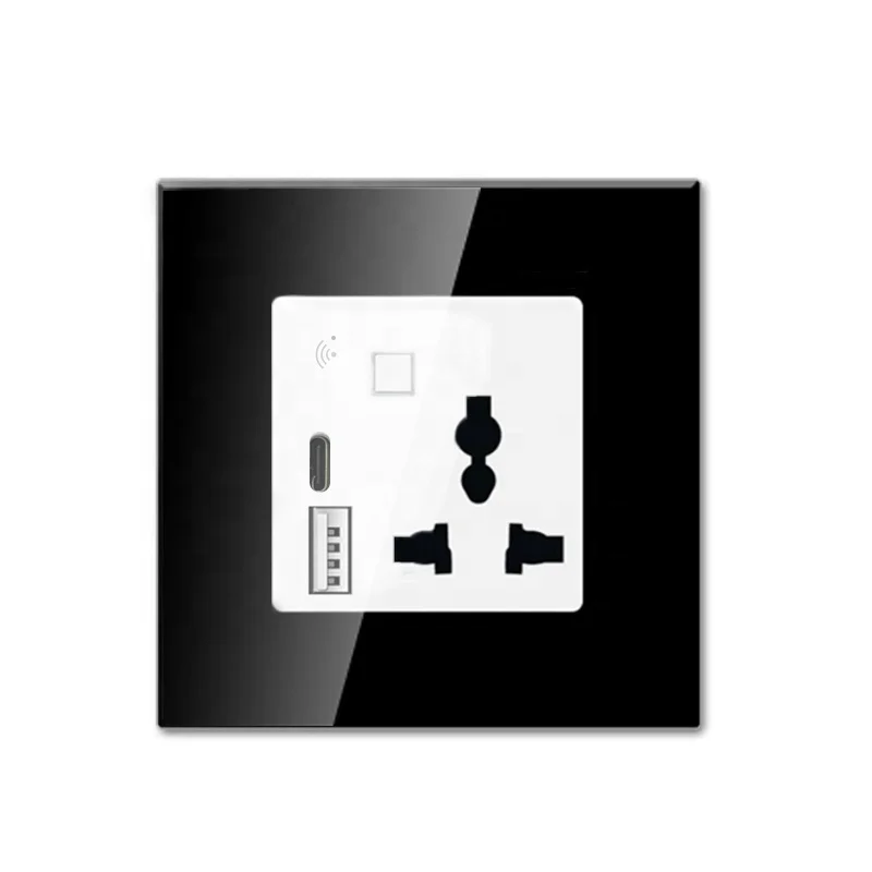 نظام المنزل الذكي واي فاي مقبس الحائط مع USB/نوع C وصندوق تخزين الهاتف 13A منفذ واي فاي الذكية العالمي قابس طاقة مقبس الحائط