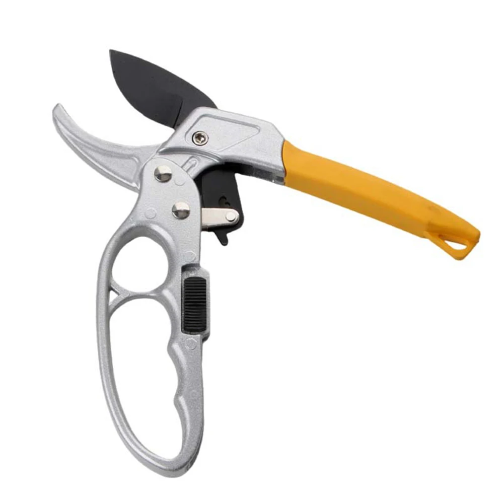 

Ergonomic Handle Lock Labor Saving Shears Cutting Twigs Metal Package Content Quantity Safe Lock Button Silver