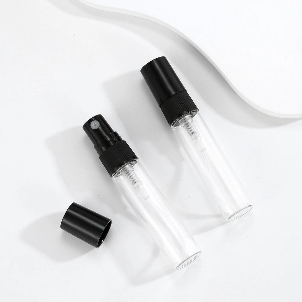 30/50/100pcs 2ml 3ml 5ml 10ml Portable Empty Refillable Bottle Glass Perfume Bottles  Cosmetics Bottle Sample Thin Glass Vials