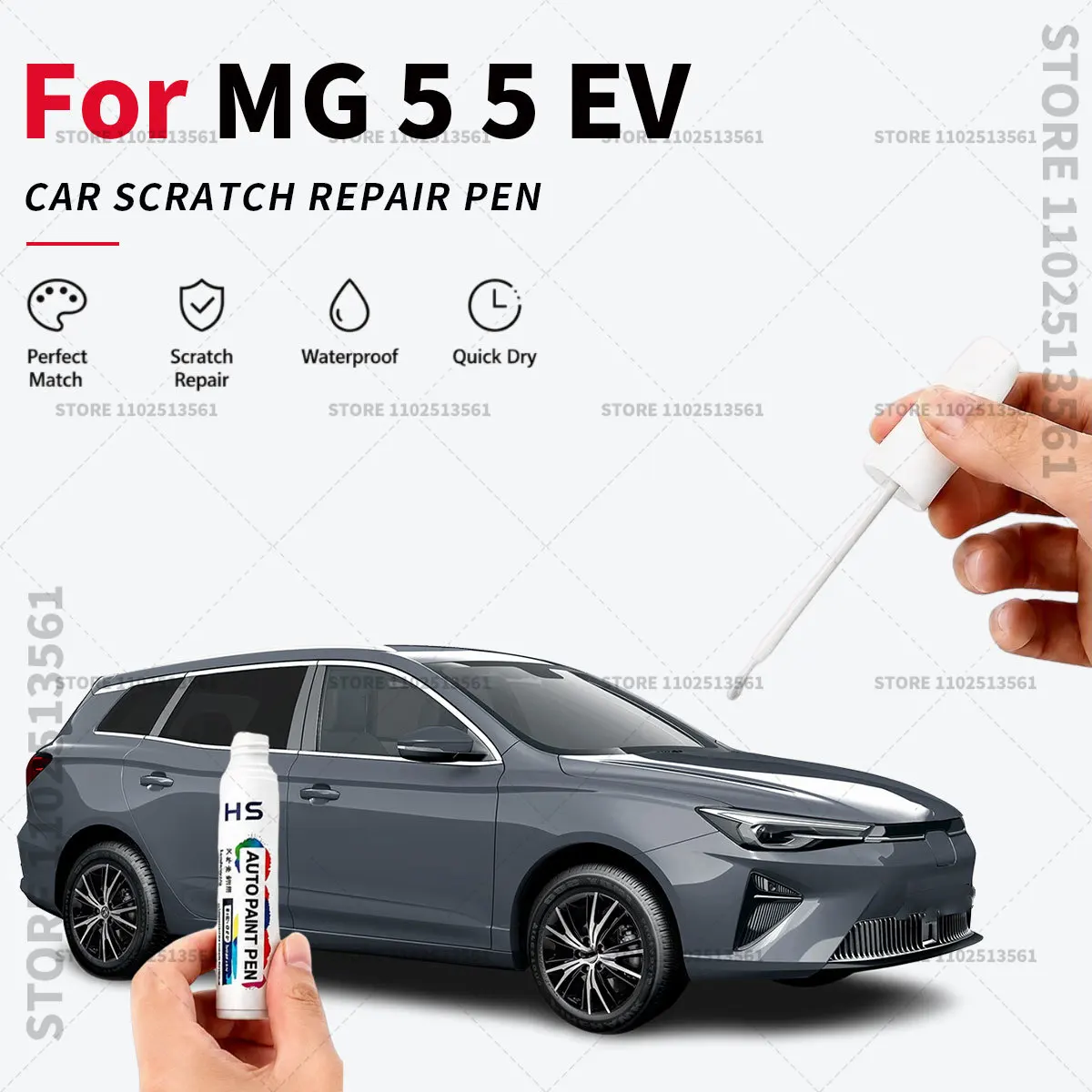 

For MG 5 5 EV Black Blue White Quick Dry Car Touch Up Paint Pen Auto Scratch Repair Brush for Paint Chips Scratches and Scuffs