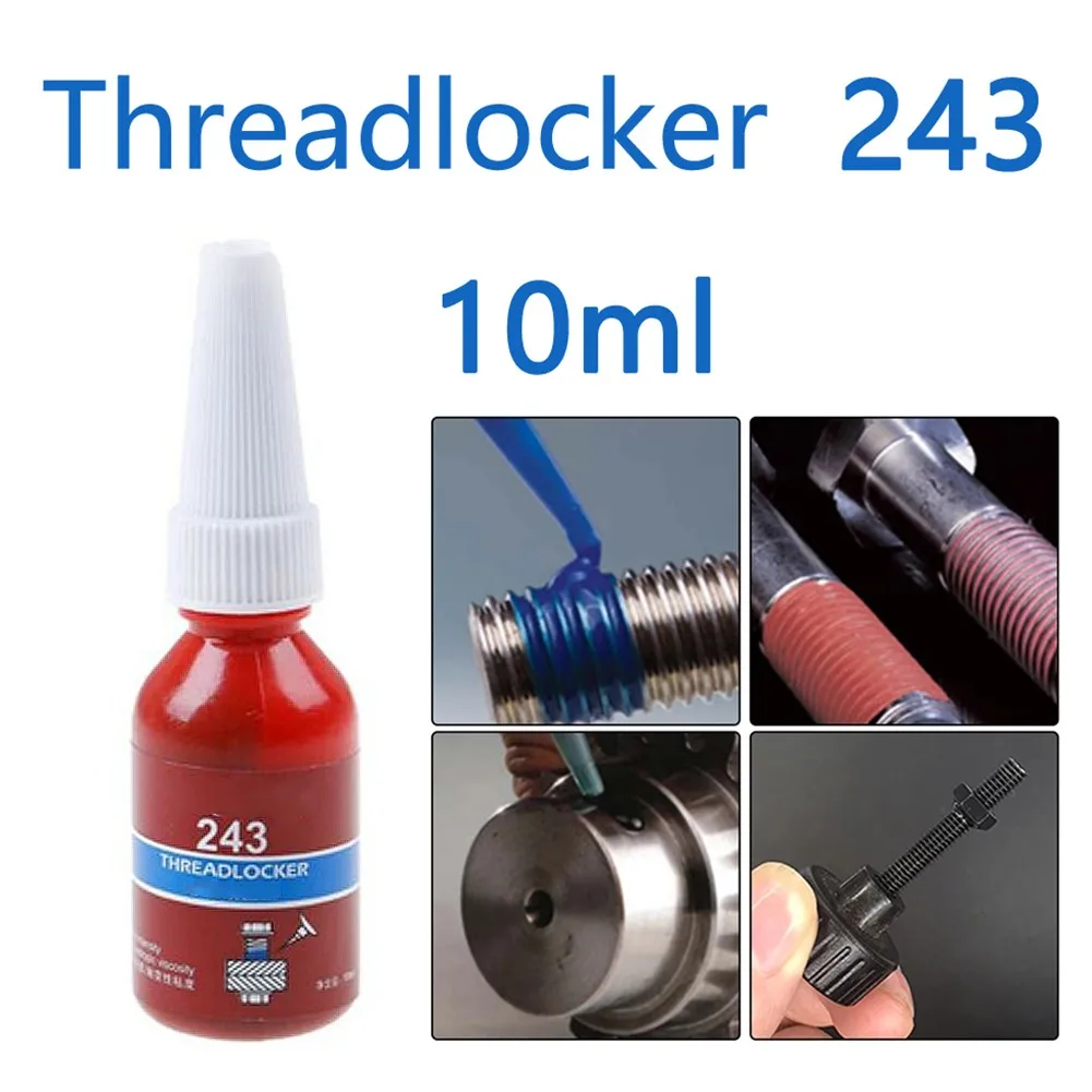 Threadlocker azul de resistencia media, adhesivo 243, Herramientas de mano, Herramientas de paraferra, 10ML